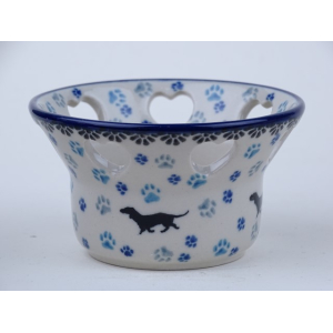 Bunzlau waxine houder hartjes 9 cm. * A90-2151 *